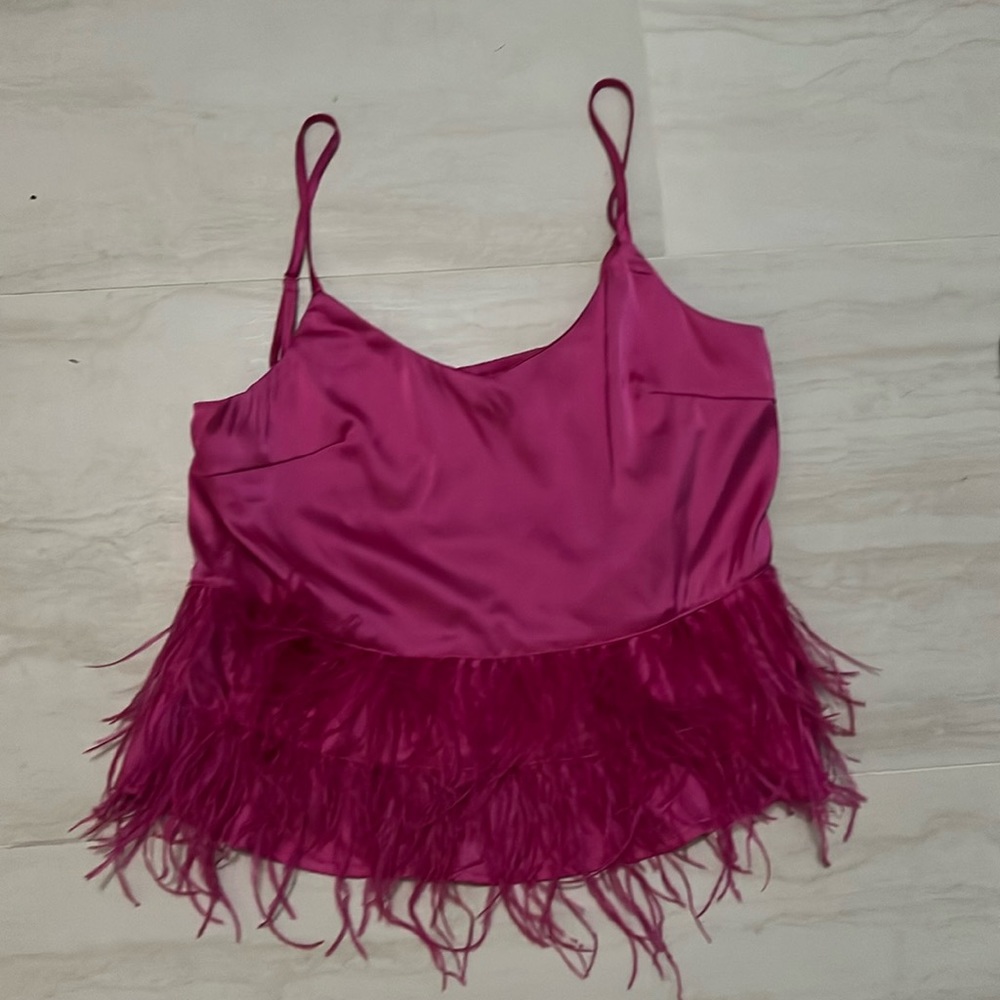 Pink feather top